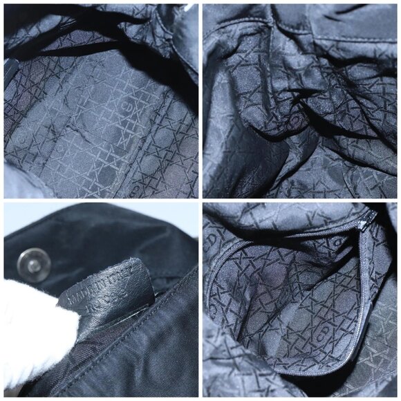 Christian Dior Maris Pearl Hand Bag Leather Black Silver Auth bs20633 - Picture 16 of 16